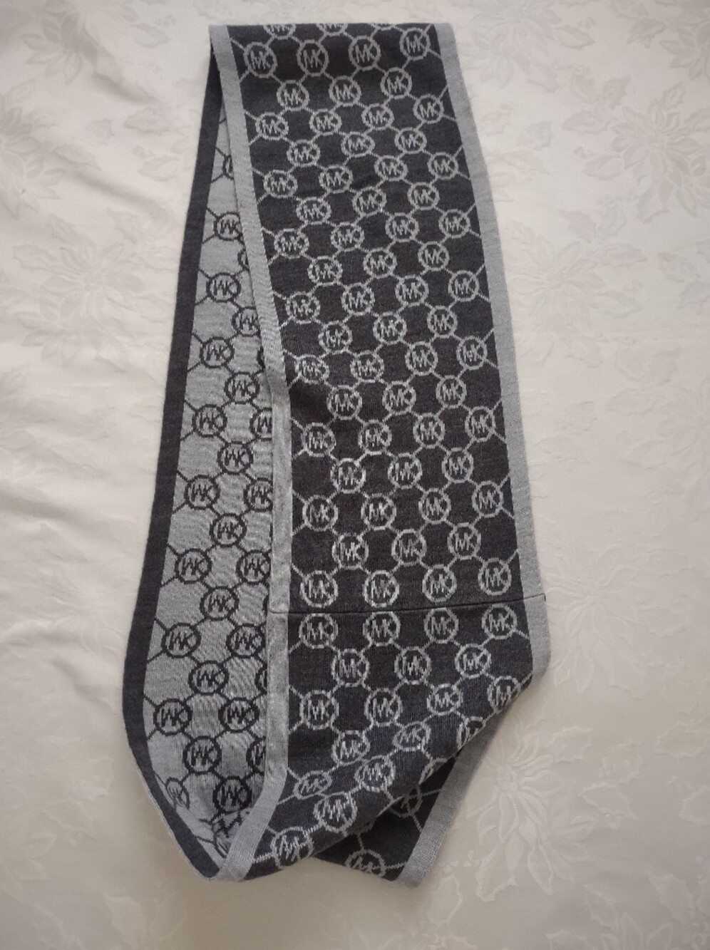 MK Logo Infinity Knit Scarf Reversible